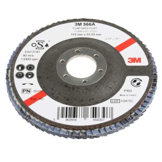 3M Cubitron II Zirconia Aluminium Medium Grade Flap Disc 115 mm Diameter P60 Grit Quick Change Attachment 65030