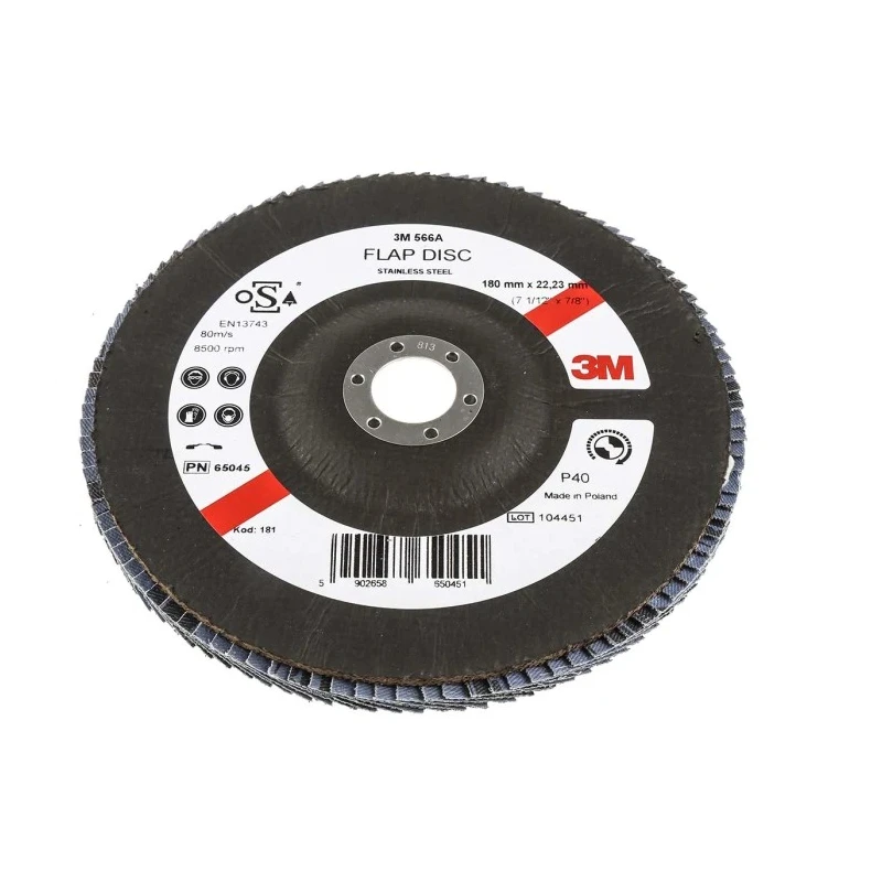 3M Zirconia Aluminium Flap Disc 180 mm P40 Grit Quick Change 65045