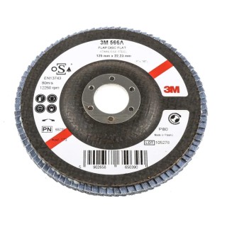 3M Cubitron II Zirconia Aluminium Flap Disc 125 mm Fine Grade P80 Grit Quick Change 65039