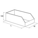 RS PRO Polypropylene Storage Bin 150 mm x 75 mm x 100 mm Blue 617-3176