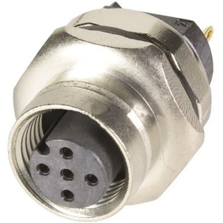 HARTING Circular Connector 5 Contacts PCB Mount Socket Female M12 Series IP67 50V 4A Solder Termination Threaded Mating 