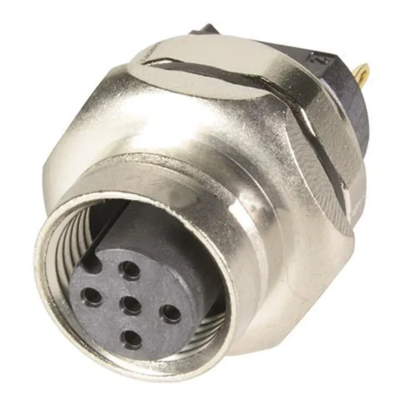 HARTING Circular Connector 5 Contacts PCB Mount Socket Female M12 Series IP67 50V 4A Solder Termination Threaded Mating 