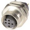 HARTING Circular Connector 5 Contacts PCB Mount Socket Female M12 Series IP67 50V 4A Solder Termination Threaded Mating