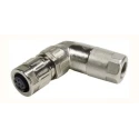 HARTING Circular Connector 8 Contacts Cable Mount M12 Socket Female IP65 IP67 Right Angle Threaded 30V Zinc 21038214805