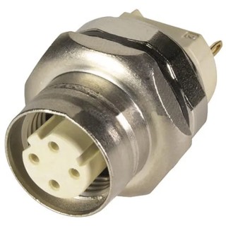 HARTING Circular Connector 4 Contacts PCB Socket Female M12 Series D-Coded IP67 50V 4A IP67