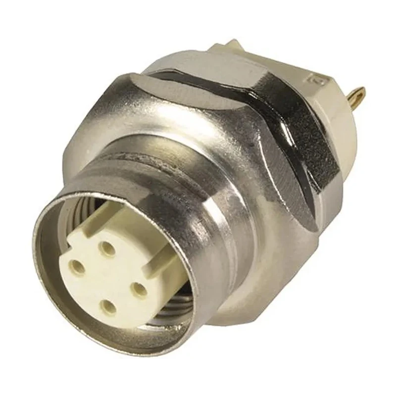 HARTING Circular Connector 4 Contacts PCB Socket Female M12 Series D-Coded IP67 50V 4A IP67