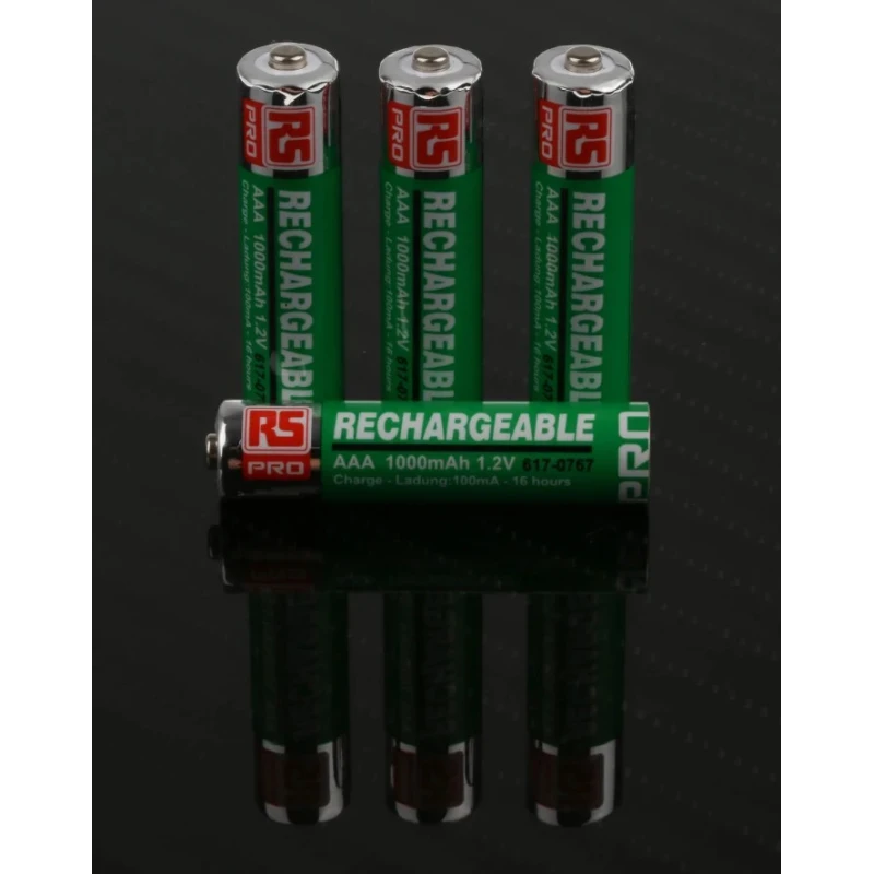 RS PRO Nickel Metal Hydride Rechargeable AAA Battery, 1 Ah, 1.2 V 617-0767