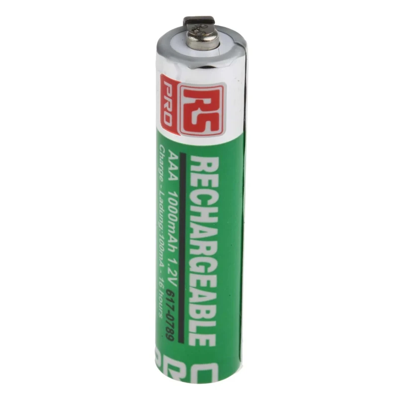 RS PRO Nickel Metal Hydride Rechargeable AAA Battery 1 Ah 1.2 V 617-0789