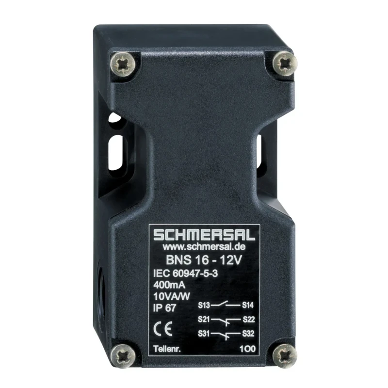 Schmersal Non-Contact Safety Switch, Plastic Housing, 100V AC/DC, 1 NO/2 NC, M12, Magnetic Sensor Principle BNS16
