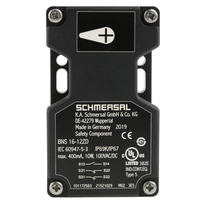 Schmersal Magnetic Non-Contact Safety Switch, Plastic Housing, 100V AC/DC, NO, NC, M20 BNS16