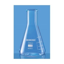 borosil-erlenmeyer-conical-flask-narrow-mouth-with-rim-100-ml-49800016-41000