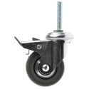 Guitel Hervieu Braked Swivel Castor 70 kg Load Capacity 80 mm Rubber Wheel Chrome Plated Frame 155301420
