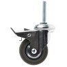 Guitel Hervieu Braked Swivel Castor 70 kg Load Capacity 80 mm Rubber Wheel Chrome Plated Frame 155301420