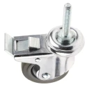 Guitel Hervieu Braked Swivel Castor 70 kg Load Capacity 80 mm Rubber Wheel Chrome Plated Frame 155301420