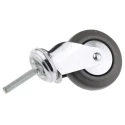 Guitel Hervieu Swivel Castor, 80 kg Load Capacity, 100 mm Rubber Wheel, Pressed Steel Chrome Plated Frame 155311400