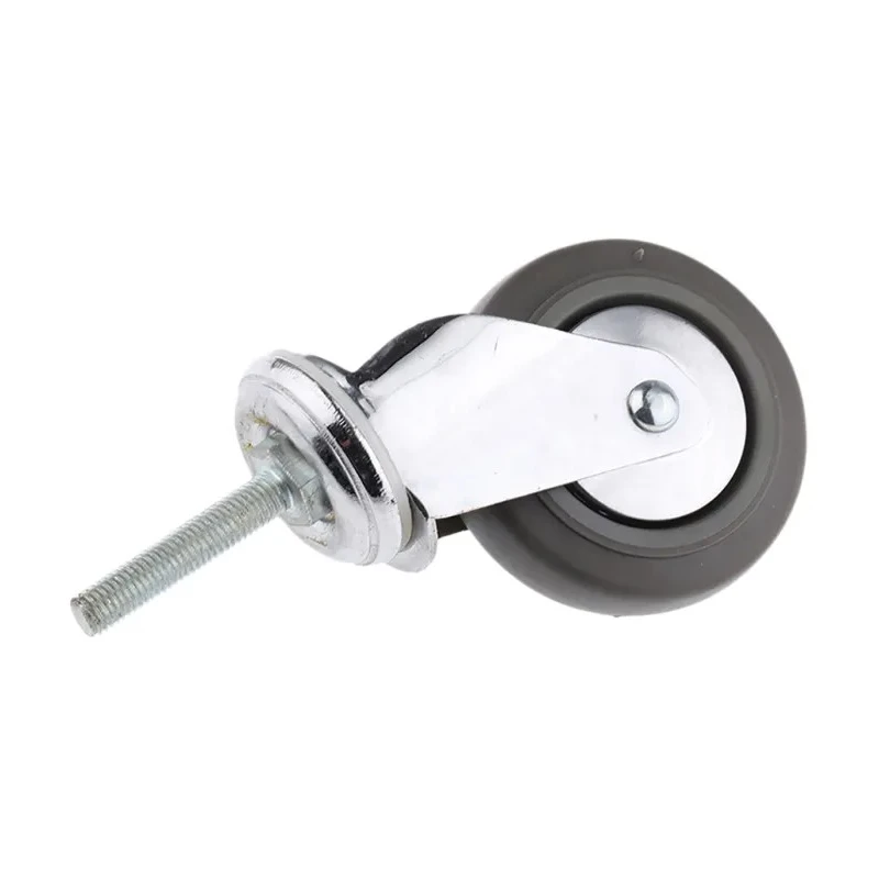 Guitel Hervieu Swivel Castor, 80 kg Load Capacity, 100 mm Rubber Wheel, Pressed Steel Chrome Plated Frame 155311400