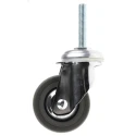 Guitel Hervieu Swivel Castor 80 mm Rubber Wheel 70 kg Load Capacity Pressed Steel Frame Chrome Plated 155301400
