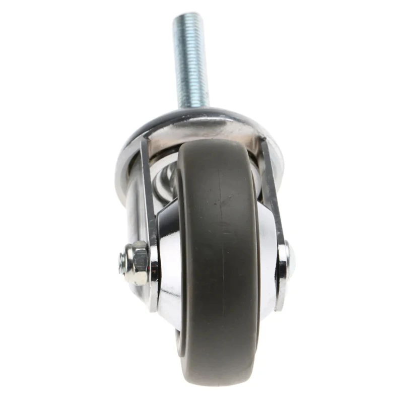 Guitel Hervieu Swivel Castor 80 mm Rubber Wheel 70 kg Load Capacity Pressed Steel Frame Chrome Plated 155301400