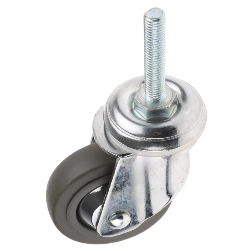 Guitel Hervieu Swivel Castor 80 mm Rubber Wheel 70 kg Load Capacity Pressed Steel Frame Chrome Plated 155301400