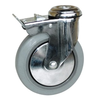 Guitel Hervieu Braked Swivel Castor 90 kg Capacity 125 mm Rubber Wheel 145321420