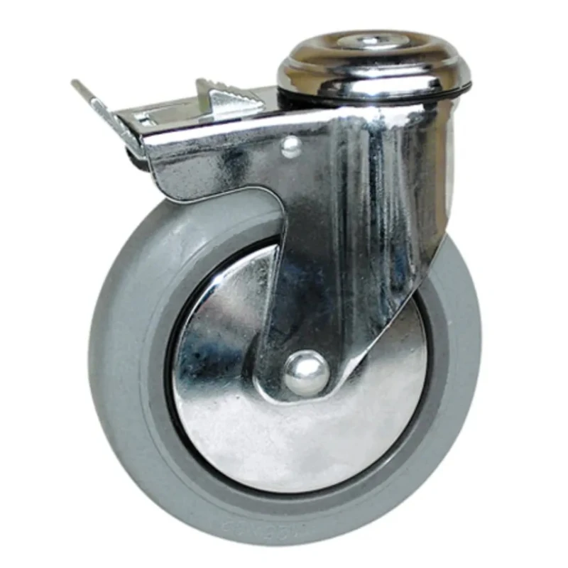 Guitel Hervieu Braked Swivel Castor 90 kg Capacity 125 mm Rubber Wheel 145321420