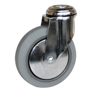 Guitel Hervieu Swivel Castor 80 kg Load Capacity 100 mm Rubber Wheel Chrome Plated Frame 145311400