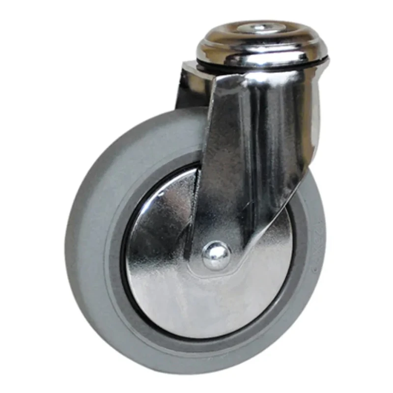 Guitel Hervieu Swivel Castor 80 kg Load Capacity 100 mm Rubber Wheel Chrome Plated Frame 145311400