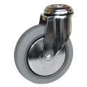 Guitel Hervieu Swivel Castor 90 kg Capacity 125 mm Rubber Wheel Pressed Steel Frame Chrome Plated 145321400