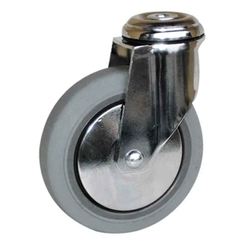 Guitel Hervieu Swivel Castor 90 kg Capacity 125 mm Rubber Wheel Pressed Steel Frame Chrome Plated 145321400