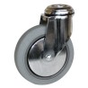 Guitel Hervieu Swivel Castor 90 kg Capacity 125 mm Rubber Wheel Pressed Steel Frame Chrome Plated 145321400