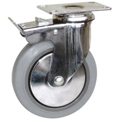 Guitel Hervieu Braked Swivel Castor 90 kg Capacity 125 mm Wheel Diameter Rubber 165321420