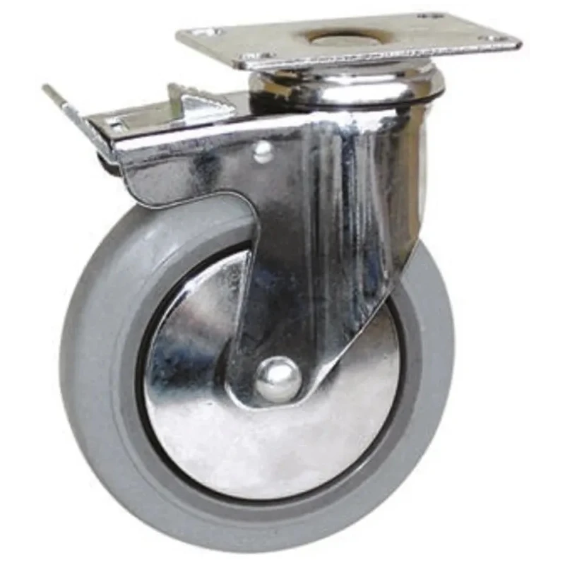 Guitel Hervieu Braked Swivel Castor 90 kg Capacity 125 mm Wheel Diameter Rubber 165321420