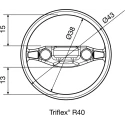 Igus TRC Black Cable Trunking 43mm Width x 43mm Depth x 1m Length, Minimum Bend Radius 58mm, Igumid NB Material W43mm
