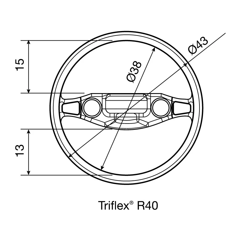 Igus TRC Black Cable Trunking 43mm Width x 43mm Depth x 1m Length, Minimum Bend Radius 58mm, Igumid NB Material W43mm