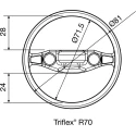 Igus Cable Trunking Black W81mm x D81mm x L1m, 110mm Minimum Bend Radius, Igumid NB, TRC.70 W81mm