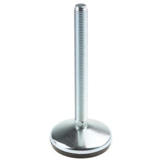 RS PRO M16 80 mm Diameter Zinc Plated Steel Adjustable Foot with 150 mm Thread Length, 1000 kg Static Load 126-3562