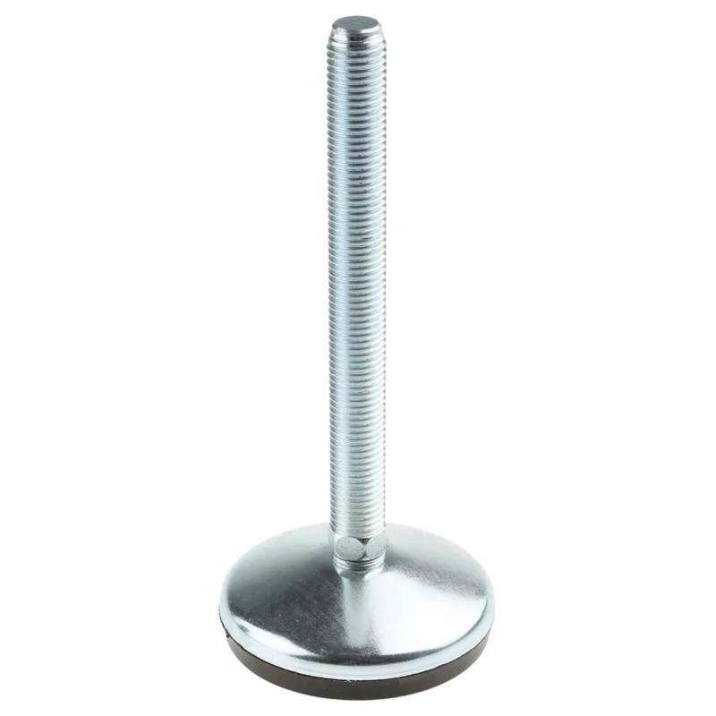 RS PRO M16 80 mm Diameter Zinc Plated Steel Adjustable Foot with 150 mm Thread Length, 1000 kg Static Load 126-3562