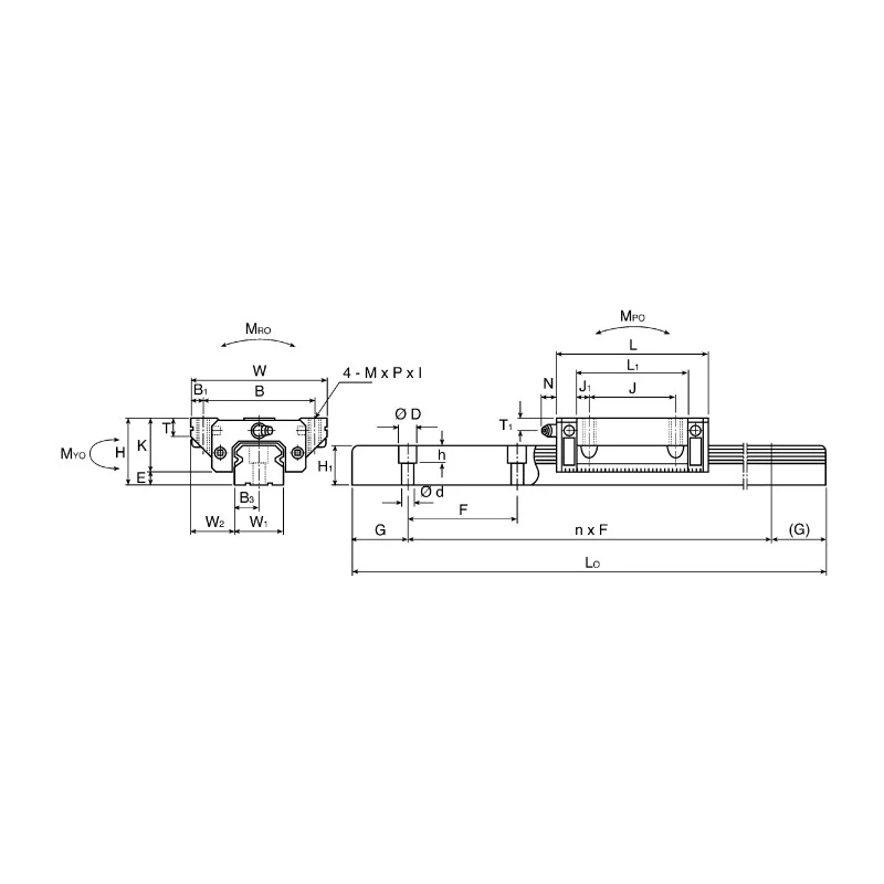 NSK Polyurethane Series Linear Guide Rail 9 mm Width 195 mm Length P1U090195SKN-PCT