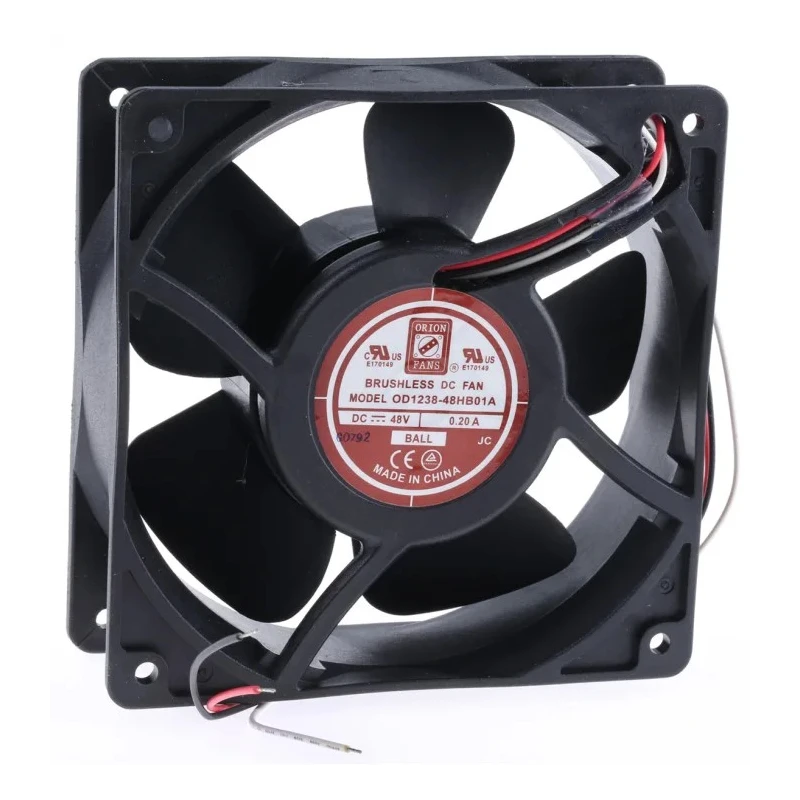 RS PRO Axial Fan 48V DC 9.6W 200mA 178.4m³/h 120x120x38mm Ball Bearing Backward Curve 2800rpm 619-6602