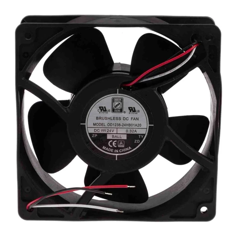 RS PRO DC Ball Bearing Axial Fan 24V DC 178.4 m³/h Airflow 7 W Power 2800 RPM 120 mm Frame Size 619-6573
