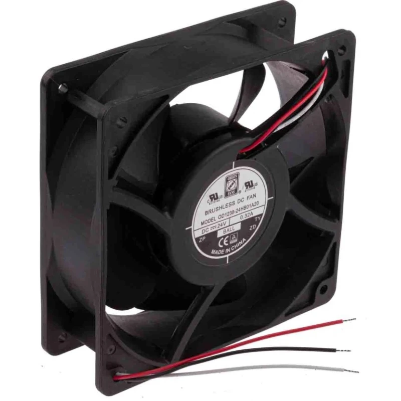 RS PRO DC Ball Bearing Axial Fan 24V DC 178.4 m³/h Airflow 7 W Power 2800 RPM 120 mm Frame Size 619-6573