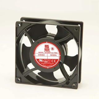 RS PRO Axial Fan 230V AC 15W 186.9m³/h Airflow 3000rpm Ball Bearing Square Frame 120mm x 120mm x 38mm 619-6826