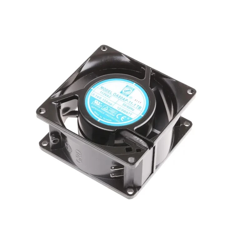 RS PRO AC Dual Ball Bearing Axial Fan 80 mm Frame Size 115V AC 9W 51 m³/h Airflow IP44 Rated IP44
