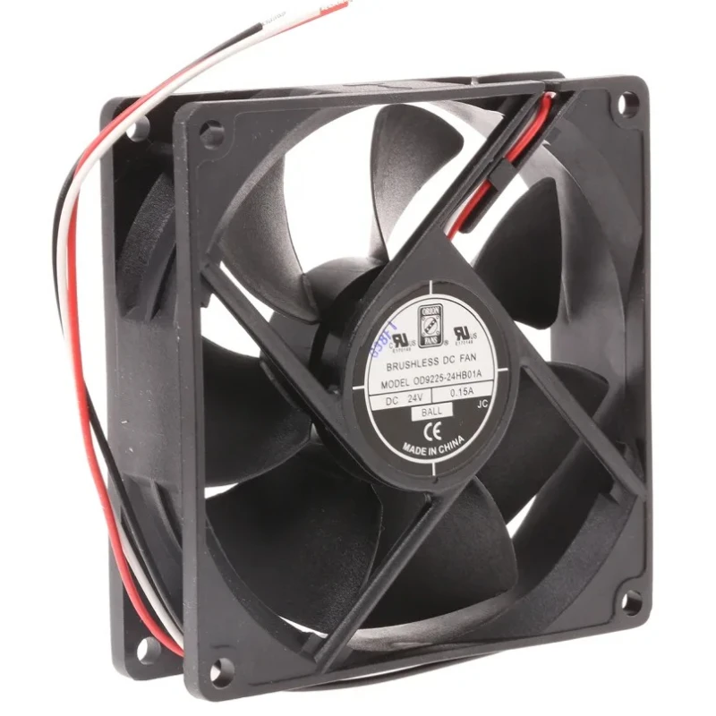 RS PRO Axial Fan, 24V DC, 90 m³/h Airflow, 3.6 W Power, 140 mA Max Current, Square Frame 92.5 x 92.5 x 25 mm 619-7194