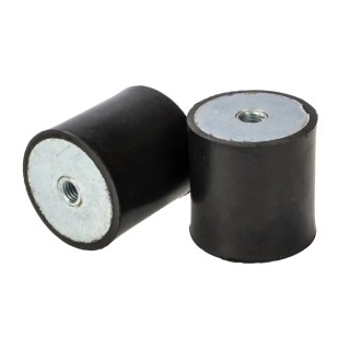 RS PRO M8 Zinc-Plated Steel Anti-Vibration Mount Female Buffer Foot 40 mm Diameter 40 mm Height 100.52 kg 126-4911