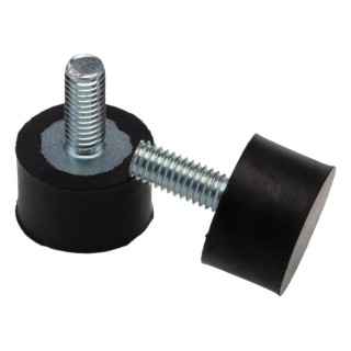 RS PRO Cylindrical M5 Anti-Vibration Mount Male Buffer Foot with 25.6 kg Compression Load, 16 mm OD, 10 mm Height 126-4937