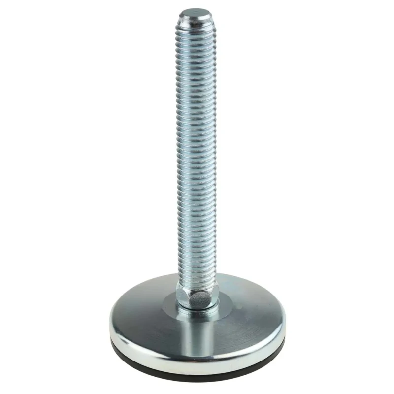 RS PRO Adjustable Foot M14 Thread Size 63 mm Base Diameter Zinc Plated Steel 1800 kg Static Load Capacity 5 ° Tilt 126-6372