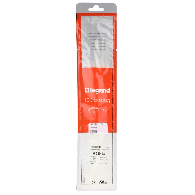 Legrand Cable Tie Non-Releasable Natural Polyamide 66 280 mm x 4.6 mm 220N Tensile Strength 0 320 43