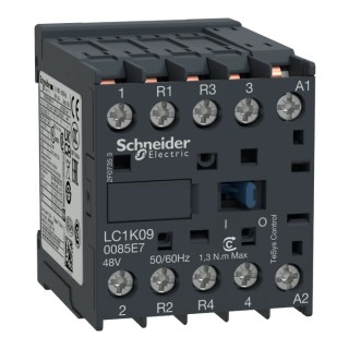 Schneider Electric LC1K Contactor, 48V AC Coil, 4-Pole, 9A, 4 kW, 2 NO/2 NC, 690V AC LC1K090085E7