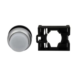 Eaton RMQ Titan M22 Series White Momentary Push Button Head, 22 mm Cutout, IP69K 78635811 M22-DLH-W+M22-A